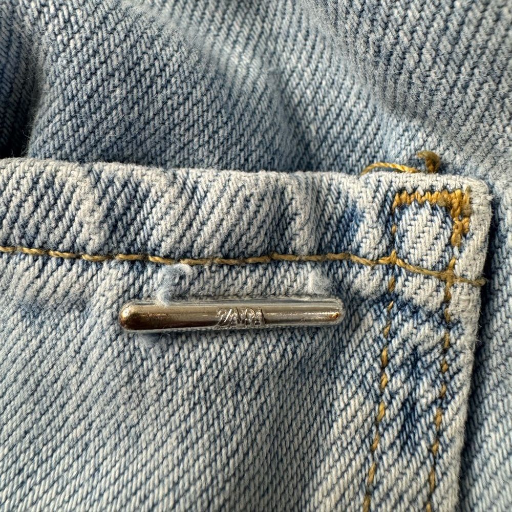 Zara Size 4 Baggy Paperbag Light Wash Jeans Denim Essential Grunge Casual Street - Picture 12 of 16